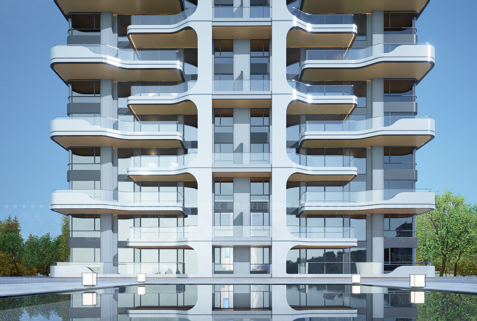 现代小区建筑SU模型下载【ID:1202830388】