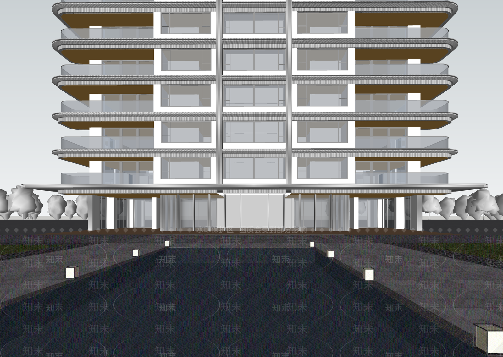 现代小区建筑SU模型下载【ID:1202830524】