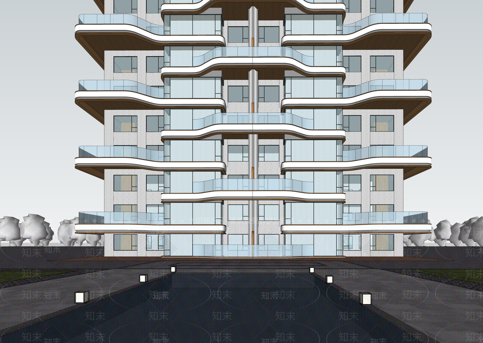 现代小区建筑SU模型下载【ID:1202830629】