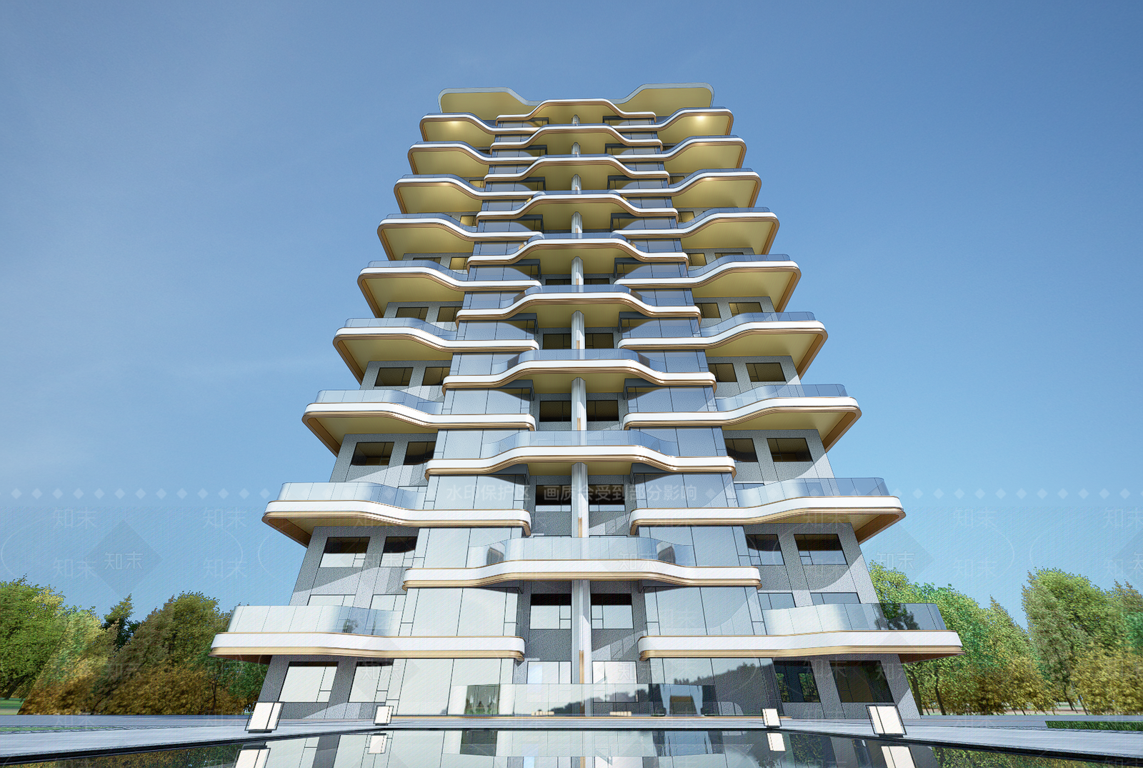 现代小高层住宅楼SU模型下载【ID:1202830733】