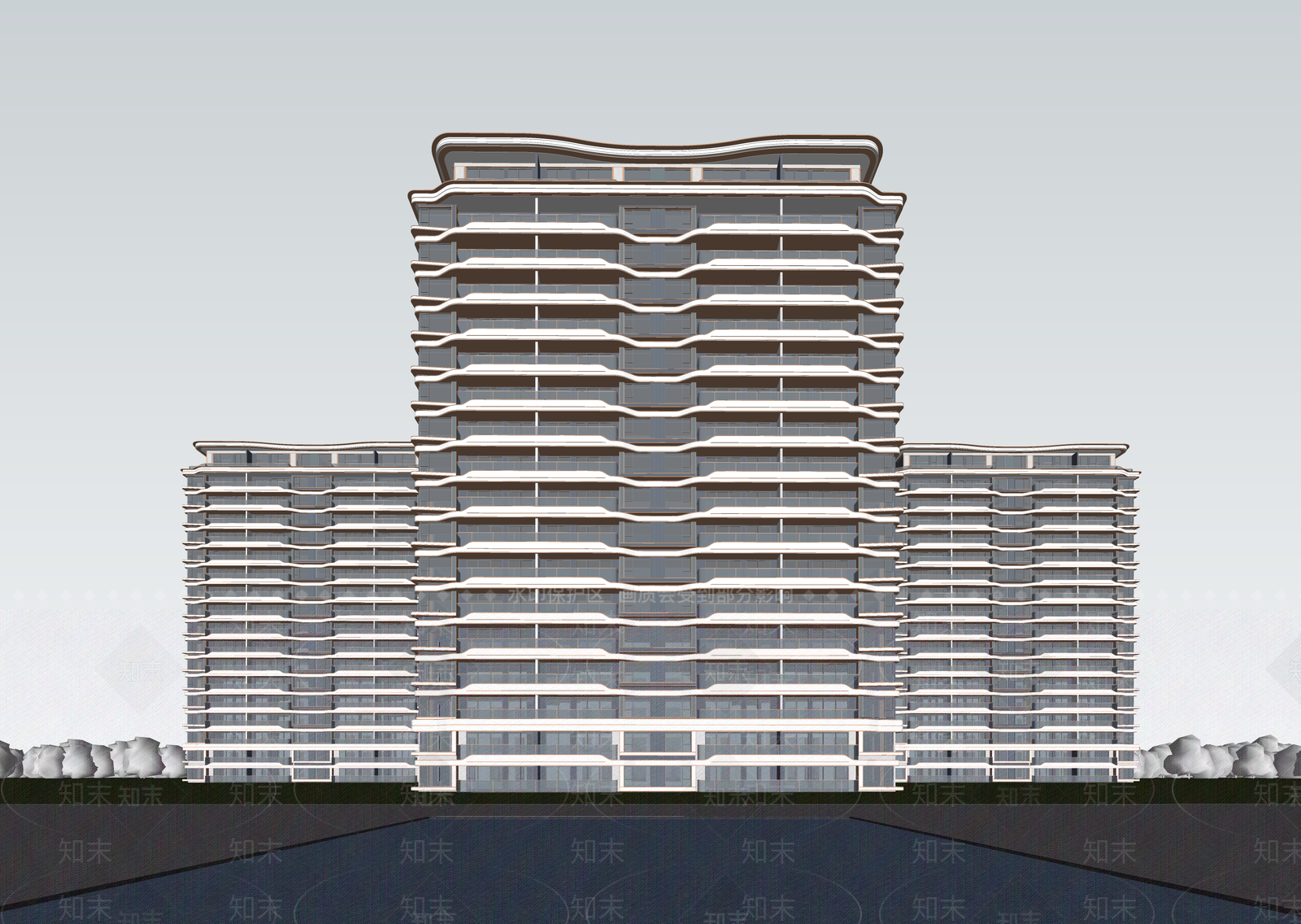 现代高层住宅SU模型下载【ID:1202830946】