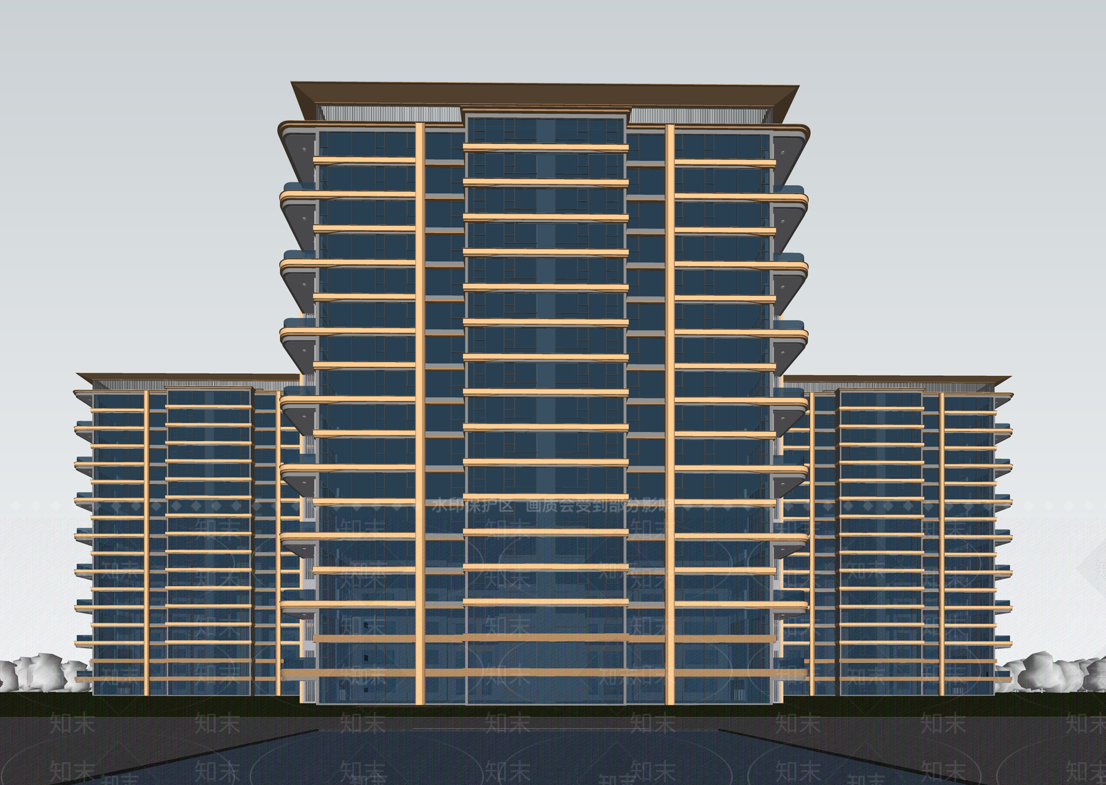 现代高层住宅SU模型下载【ID:1202831180】