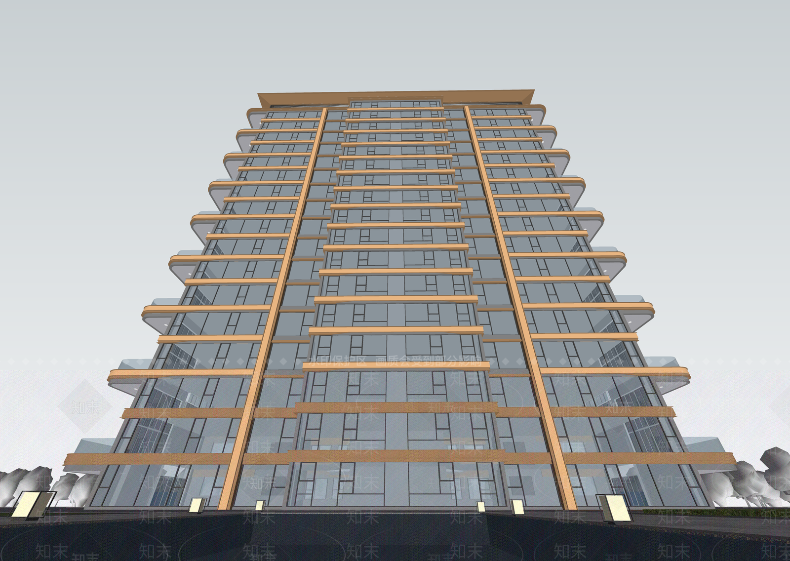 现代高层住宅SU模型下载【ID:1202831201】