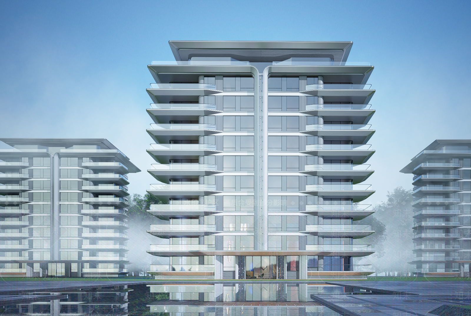 现代小高层住宅楼SU模型下载【ID:1202831400】