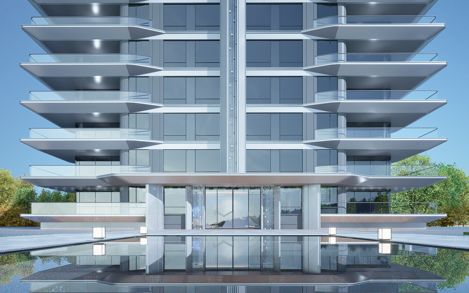 现代小区建筑SU模型下载【ID:1202831419】