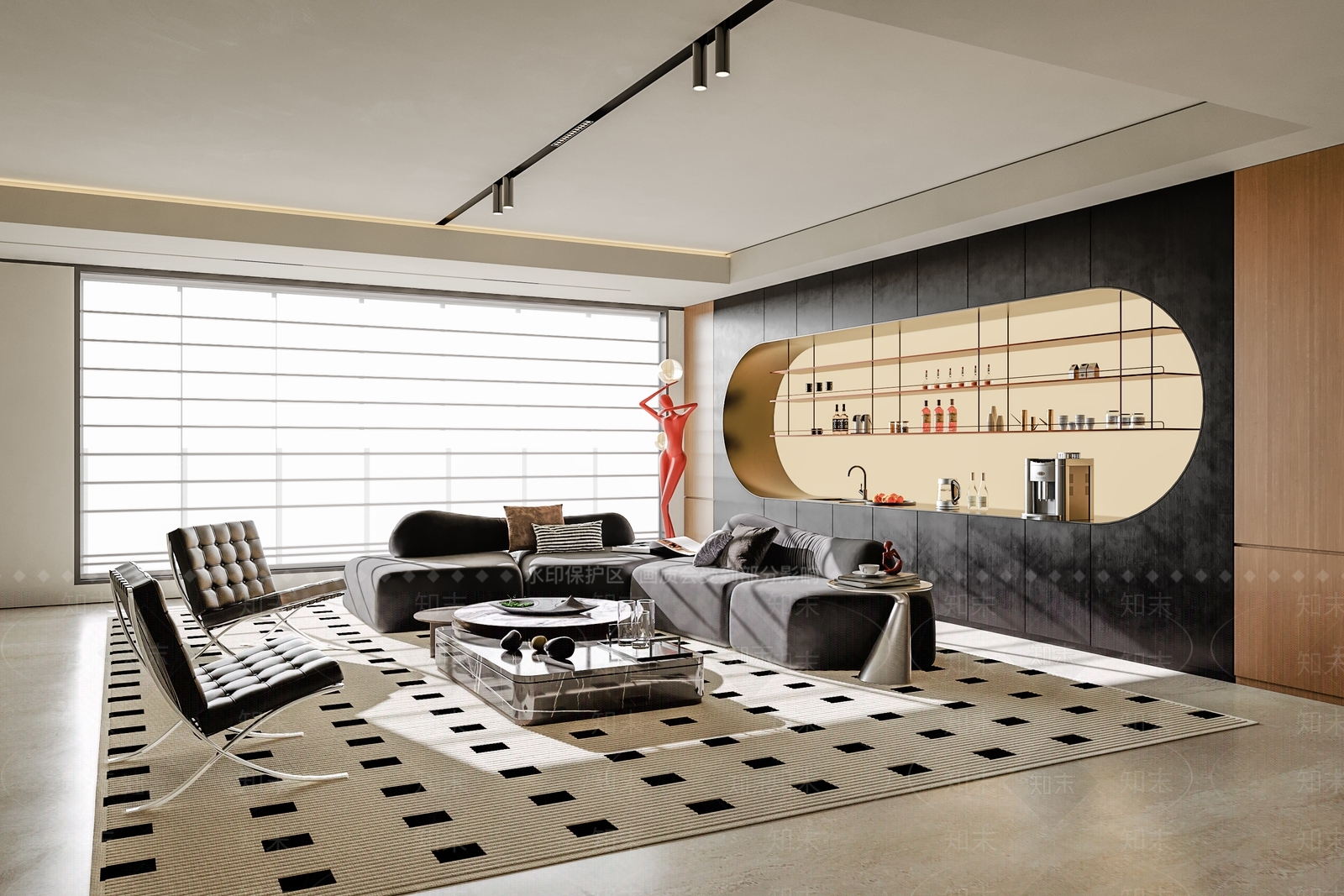 内嵌式吧台茶水间3D模型下载【ID:1227423159】