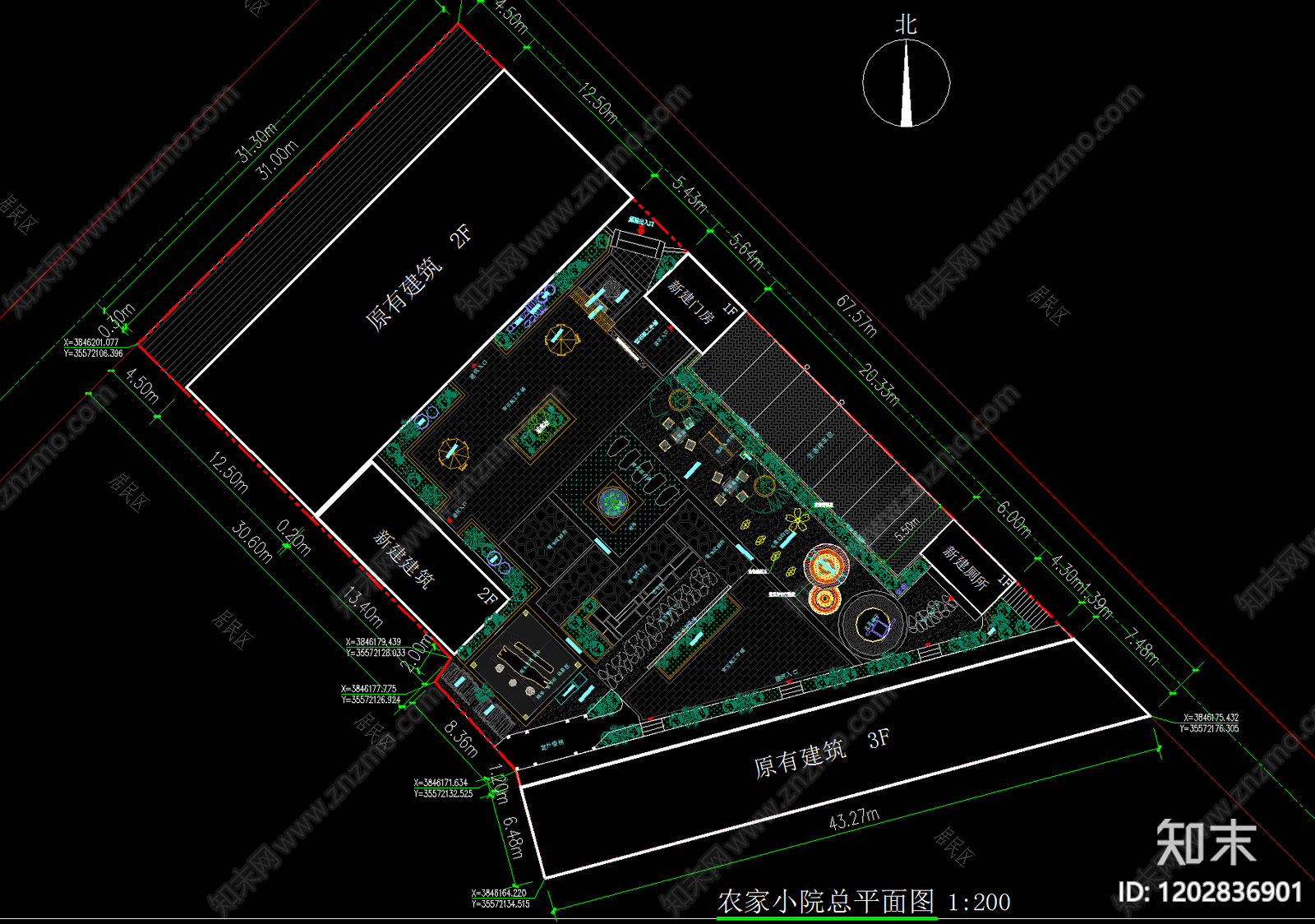 新中式庭院施工图下载【ID:1202836901】