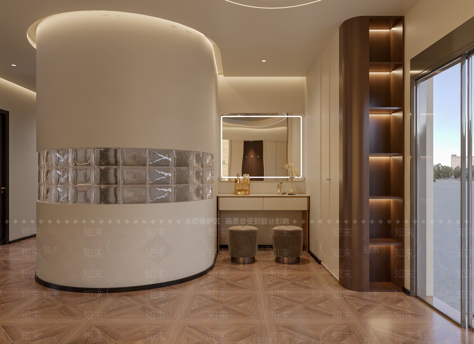 奶油法式化妆品店3D模型下载【ID:1202837522】