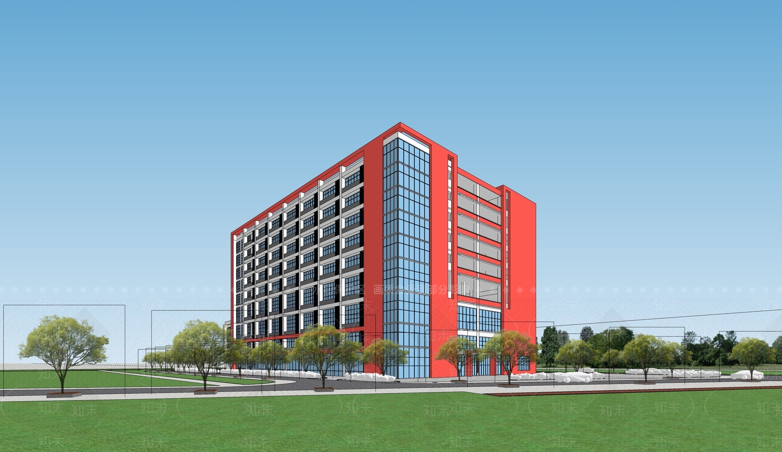 现代学校建筑SU模型下载【ID:1202837369】