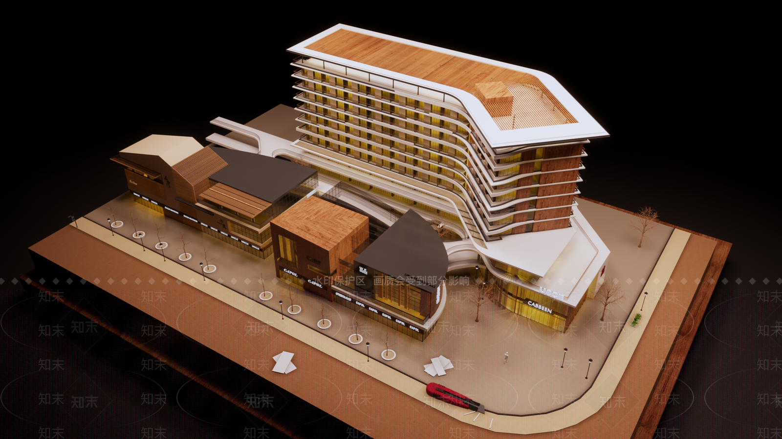 现代酒店建筑SU模型下载【ID:1202839004】