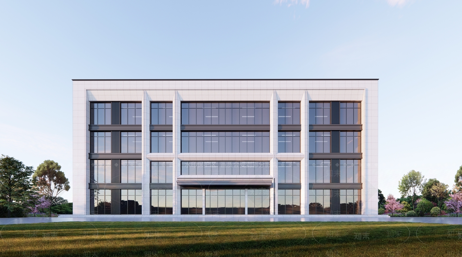 现代简约科研办公楼SU模型下载【ID:1202843492】