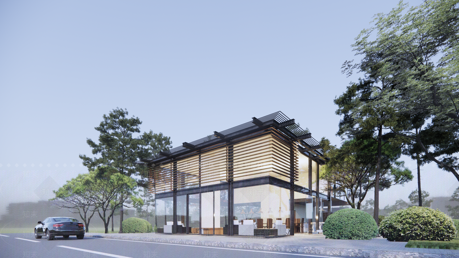 现代民宿建筑SU模型下载【ID:1202845864】