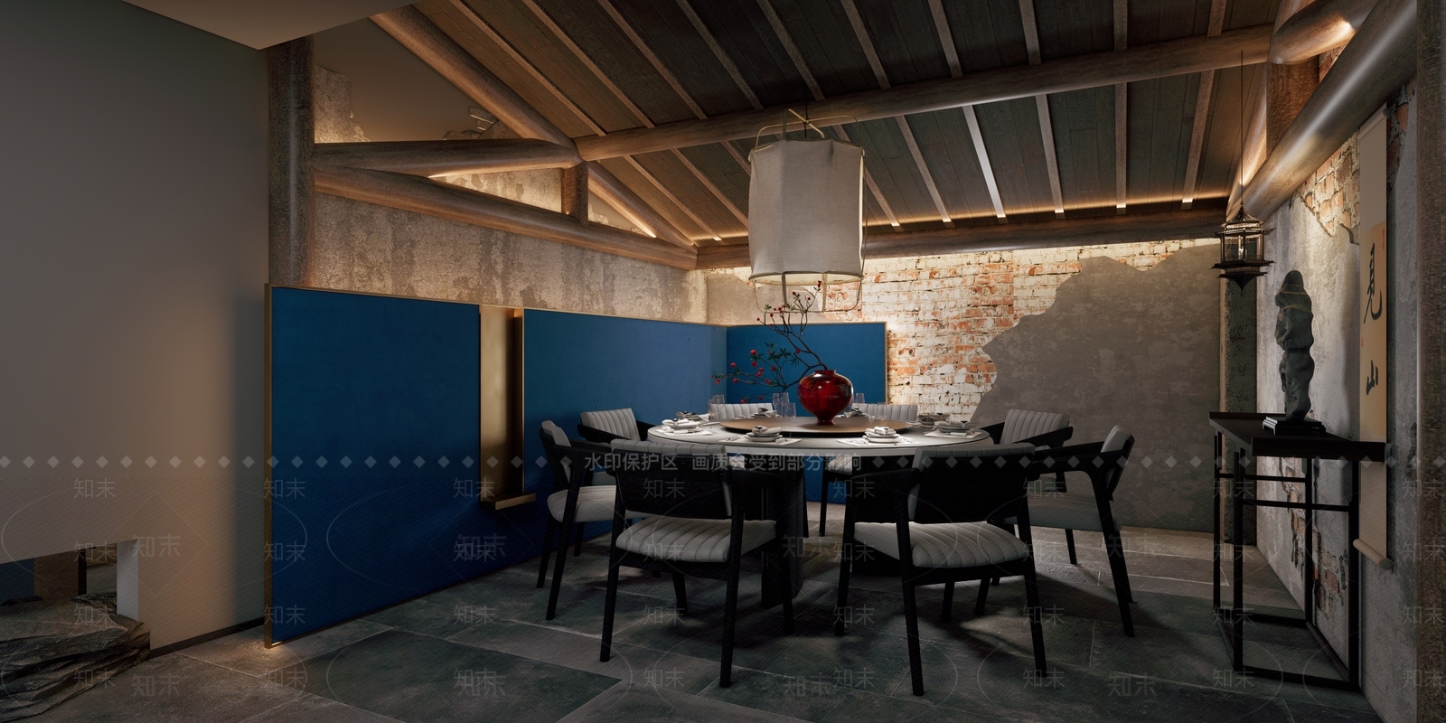 新中式中式包厢SU模型下载【ID:1202847370】