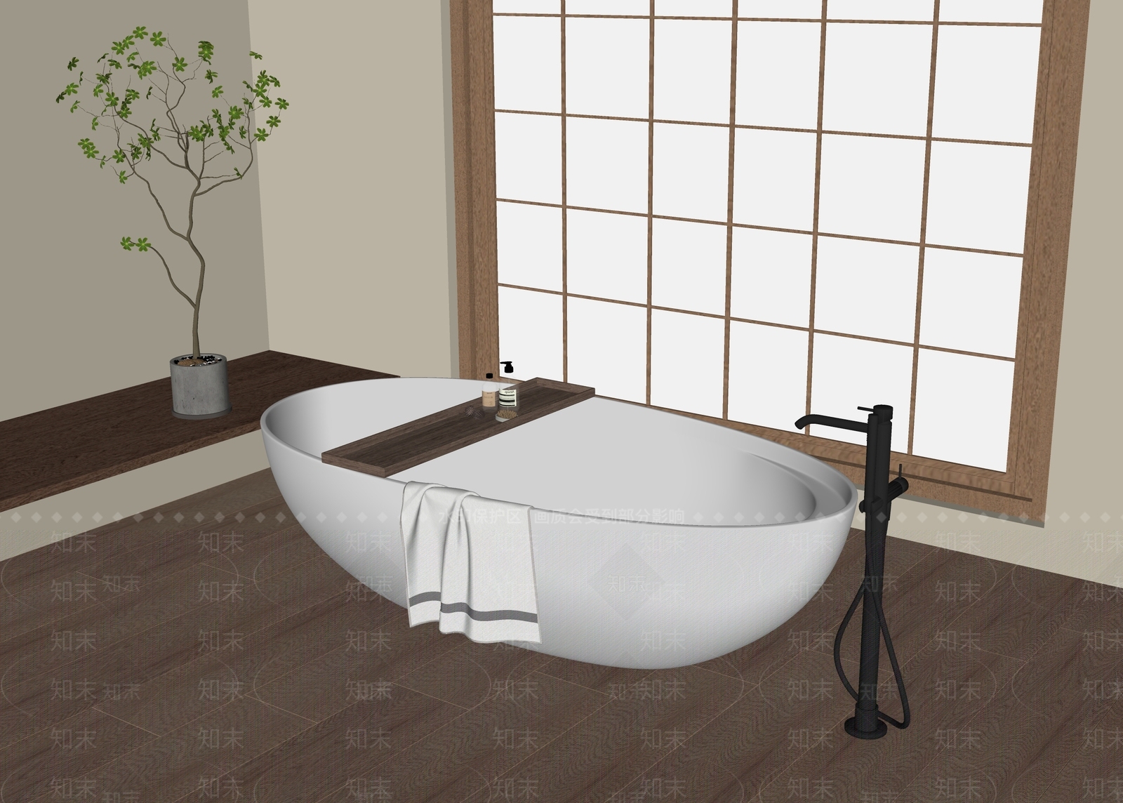 浴缸SU模型下载【ID:1202849266】