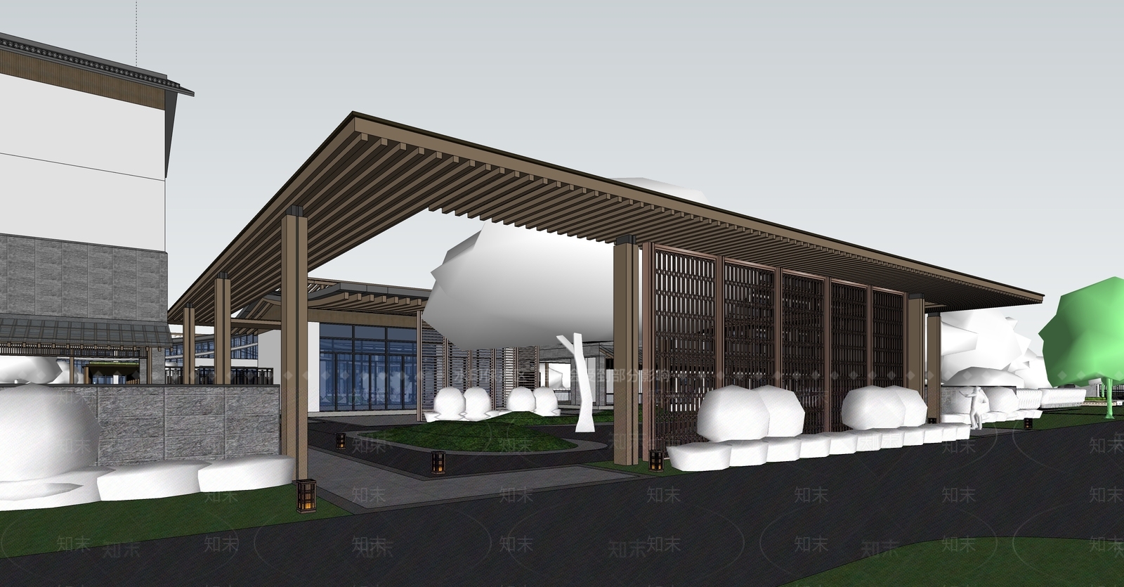 现代新中式其他公共建筑SU模型下载【ID:1202851881】