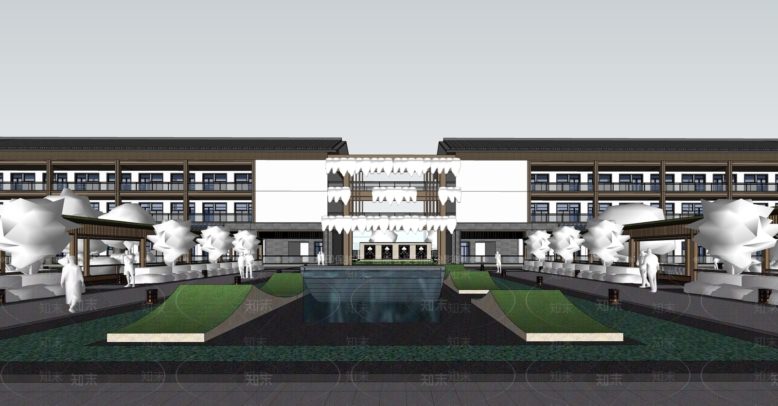 现代新中式其他公共建筑SU模型下载【ID:1202851881】