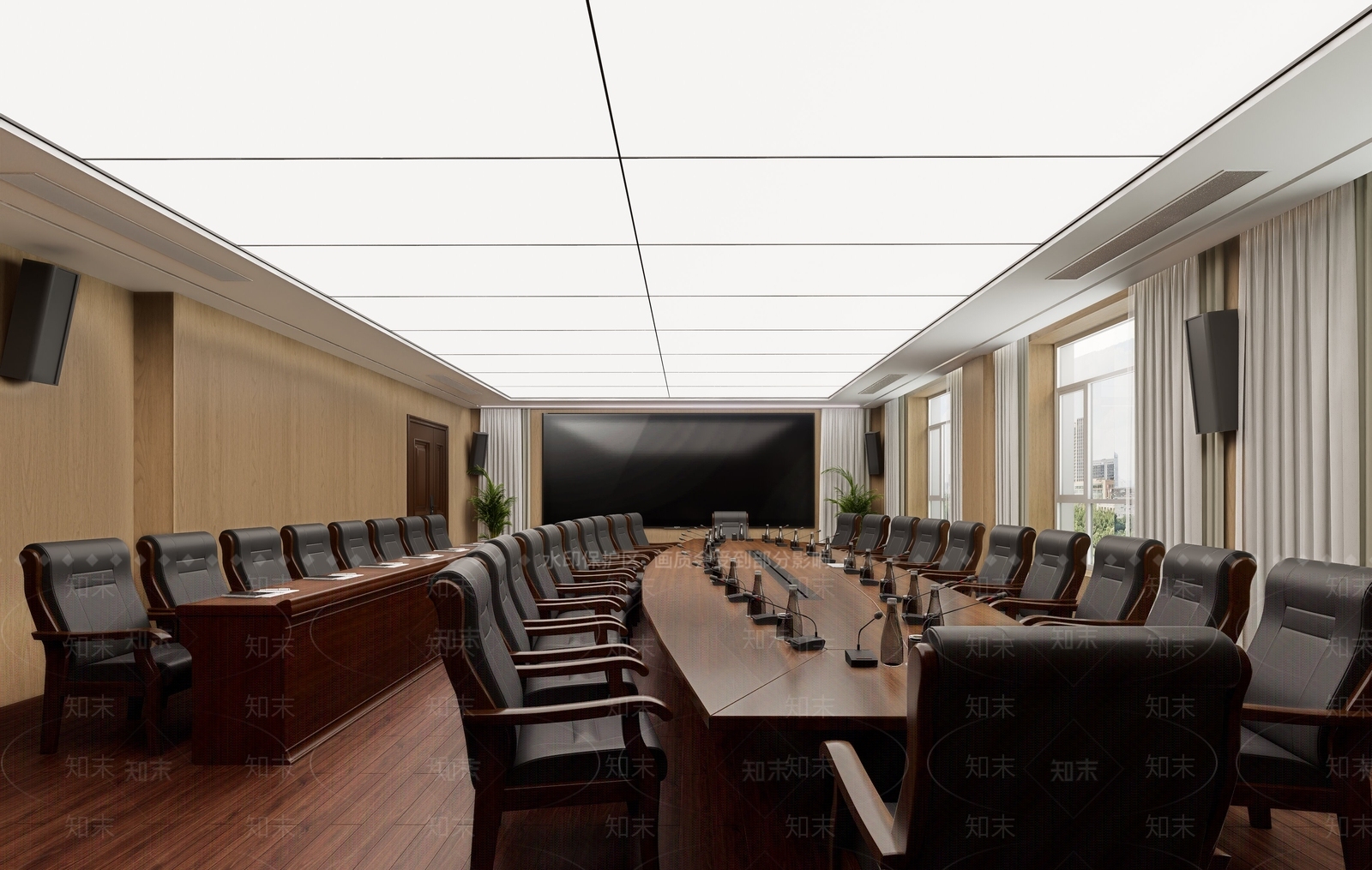 中式现代会议室SU模型下载【ID:1202852810】