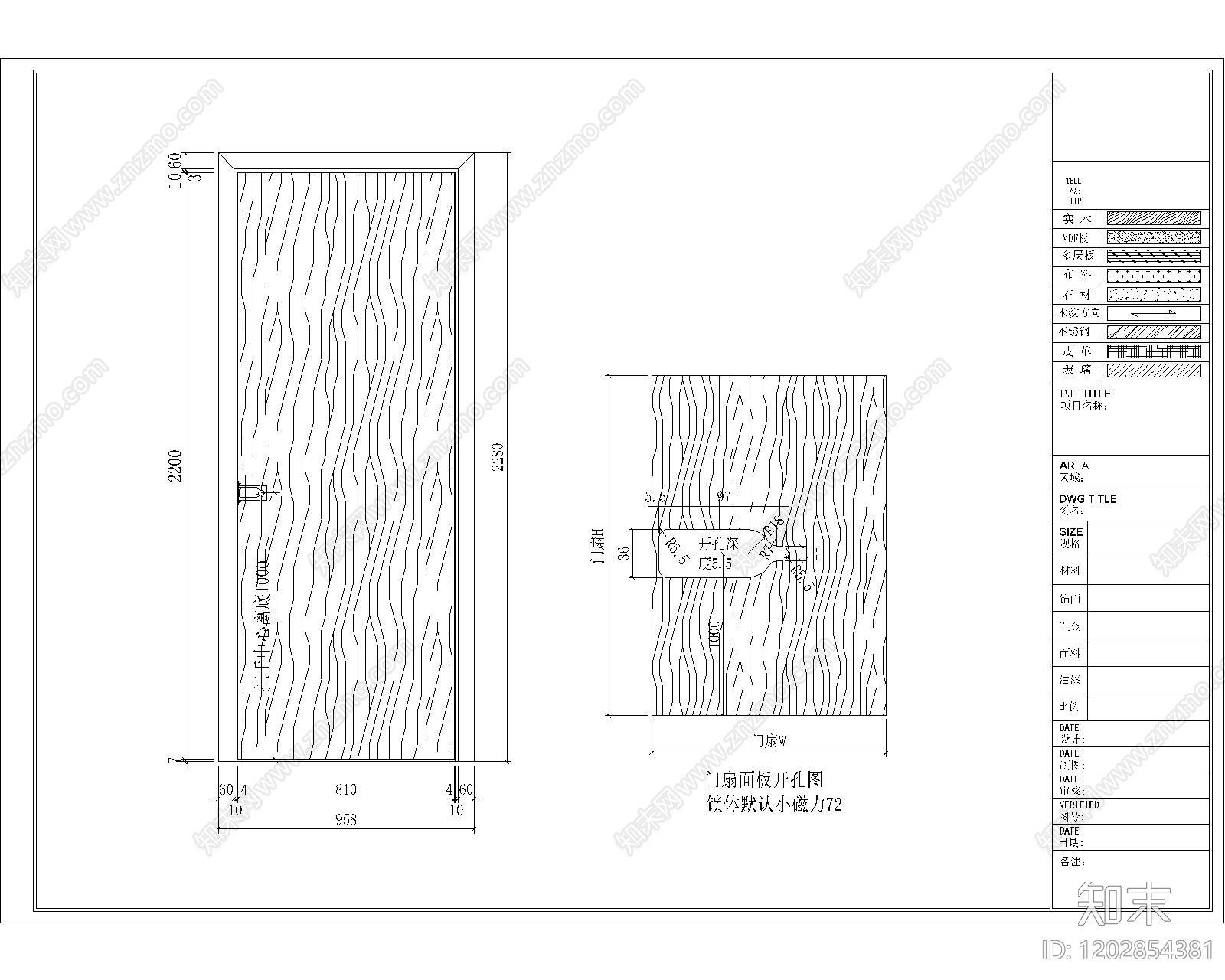 现代极简门施工图下载【ID:1202854381】