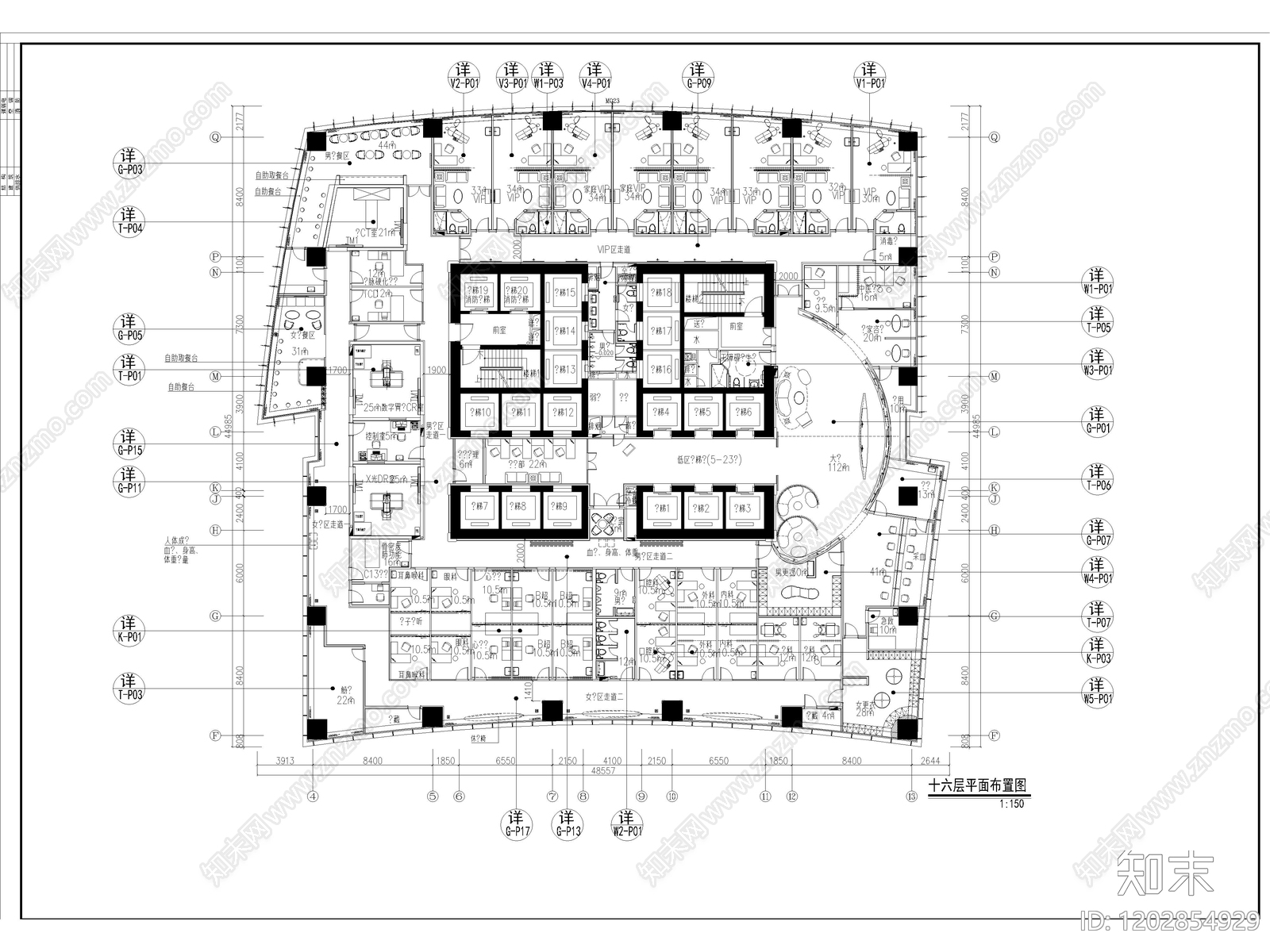 现代医院cad施工图下载【ID:1202854929】