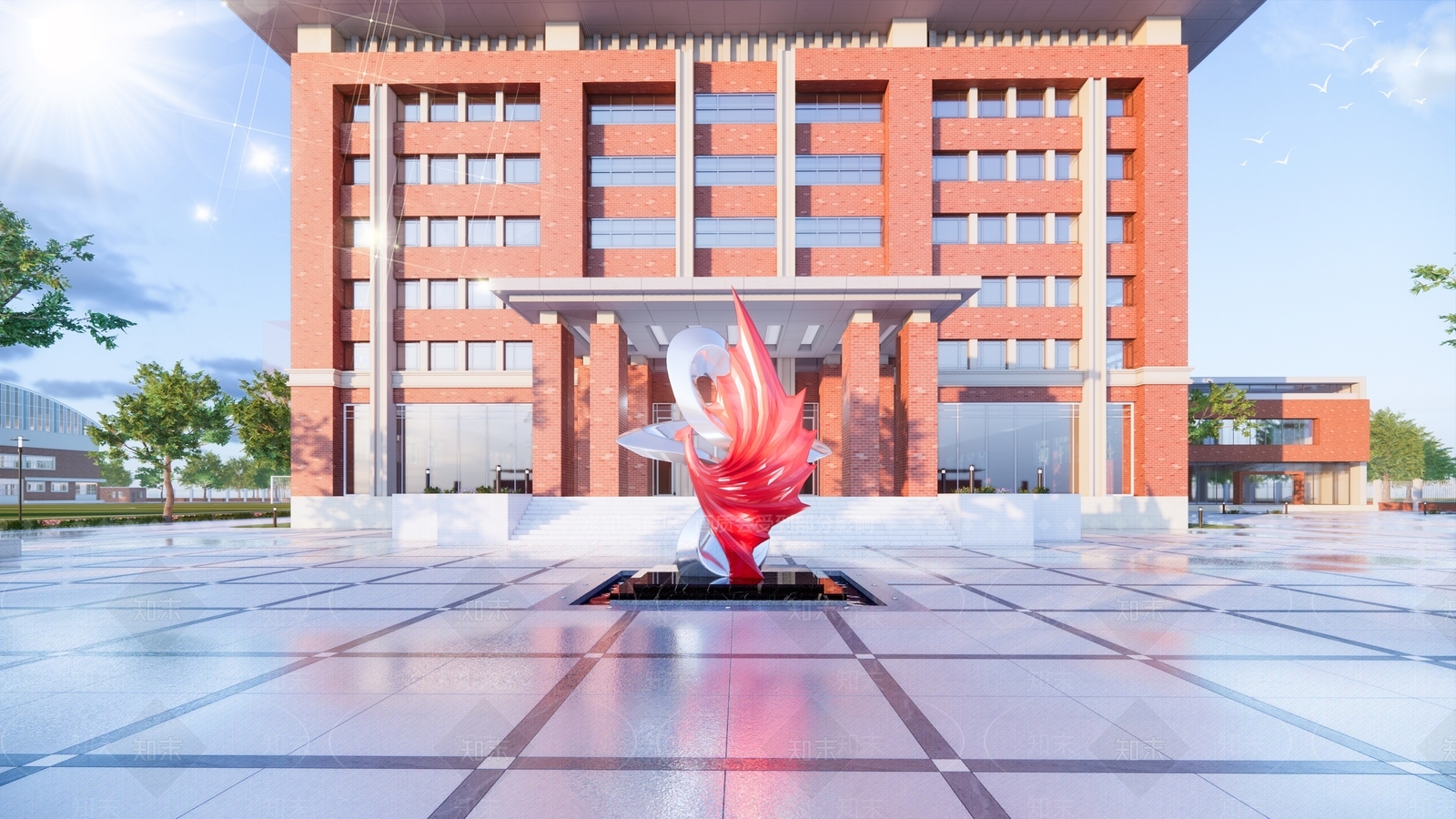 现代新中式其他学校空间SU模型下载【ID:1202856368】