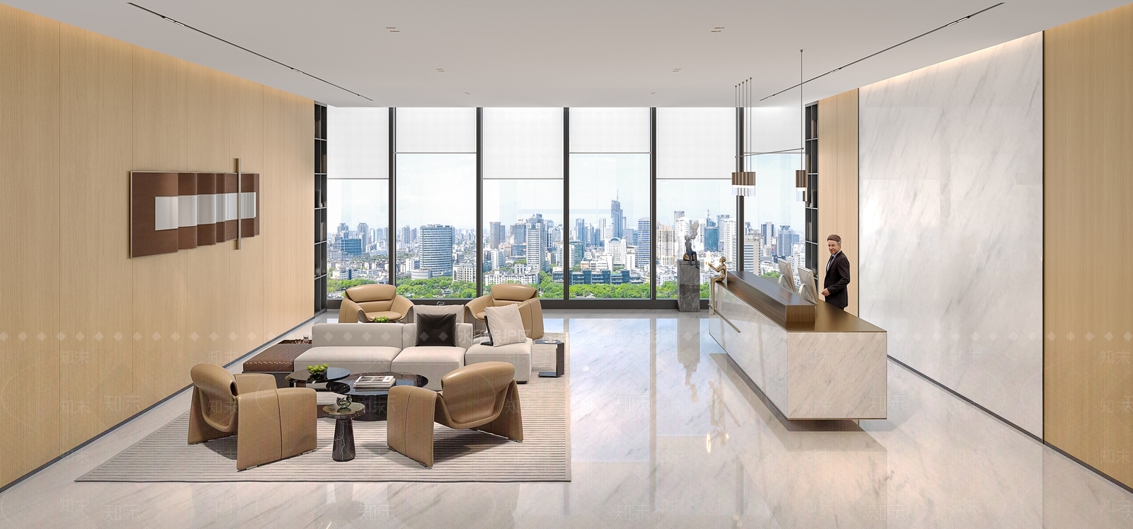 现代轻奢接待室3D模型下载【ID:1202857161】