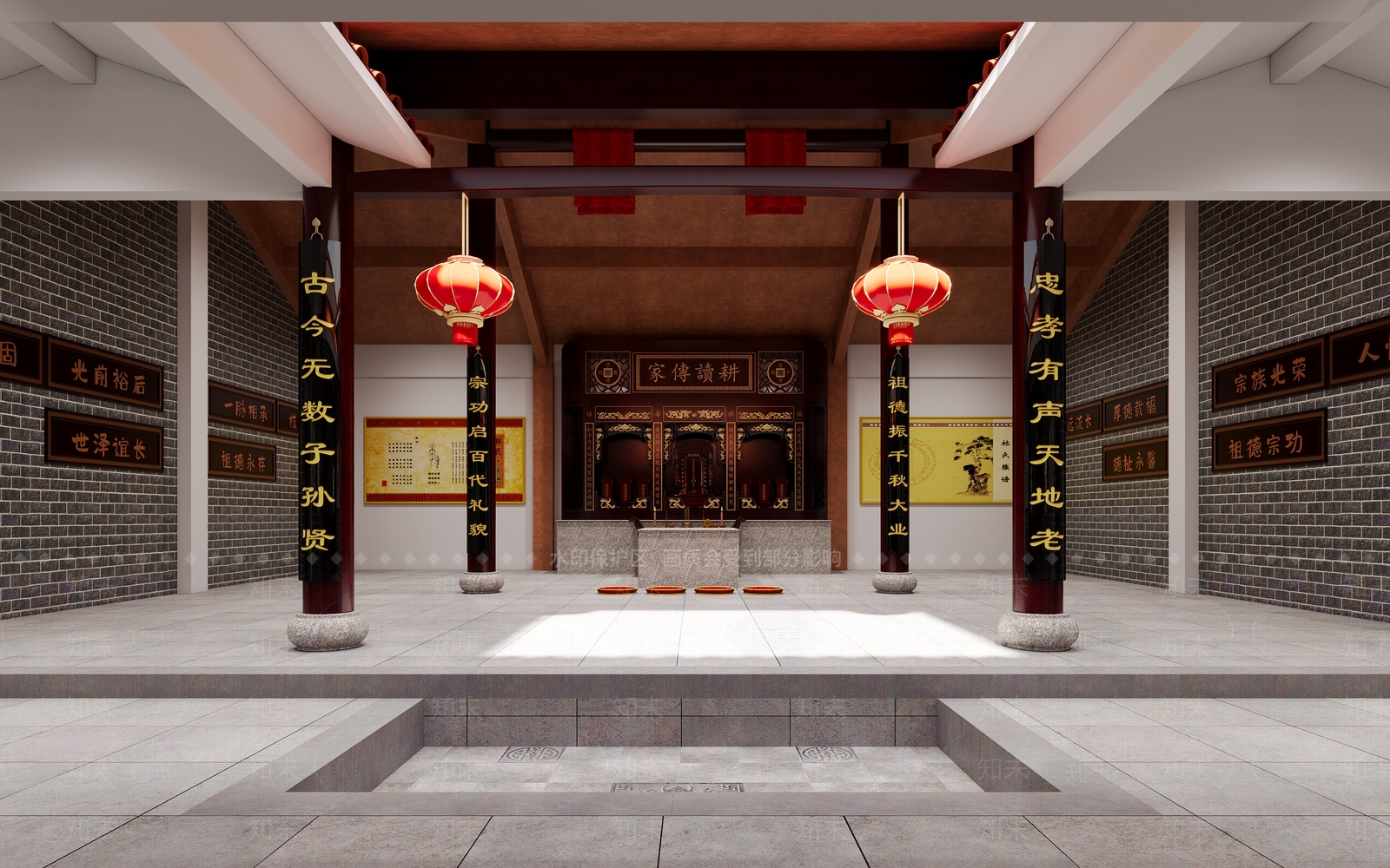 新中式中式佛堂3D模型下载【ID:1202857036】