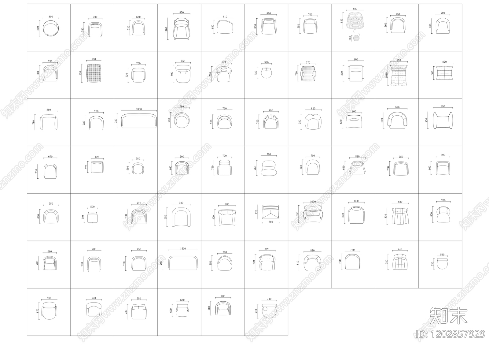 现代椅子施工图下载【ID:1202857929】