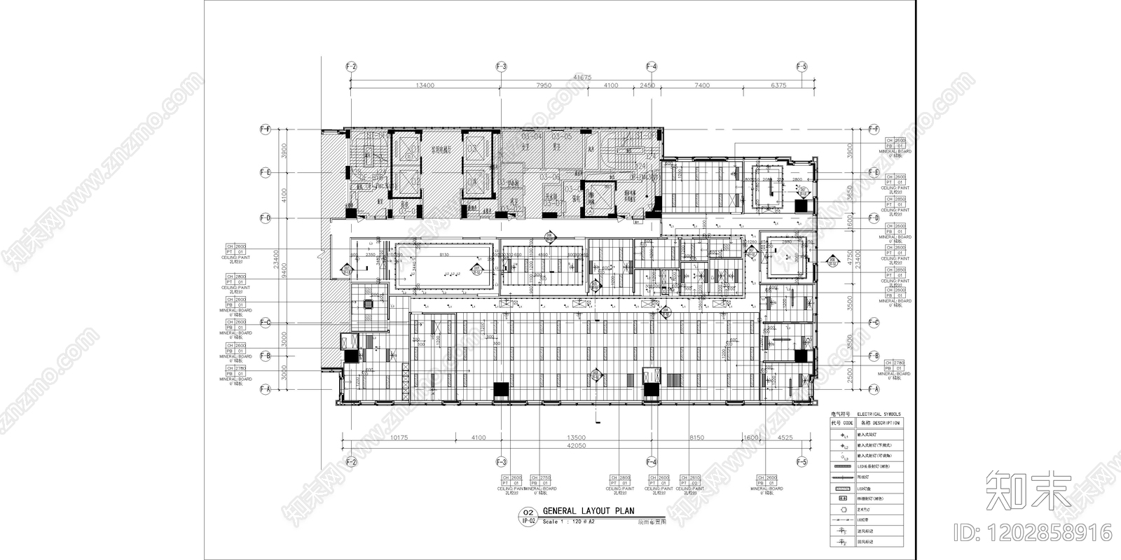 现代开放办公室cad施工图下载【ID:1202858916】