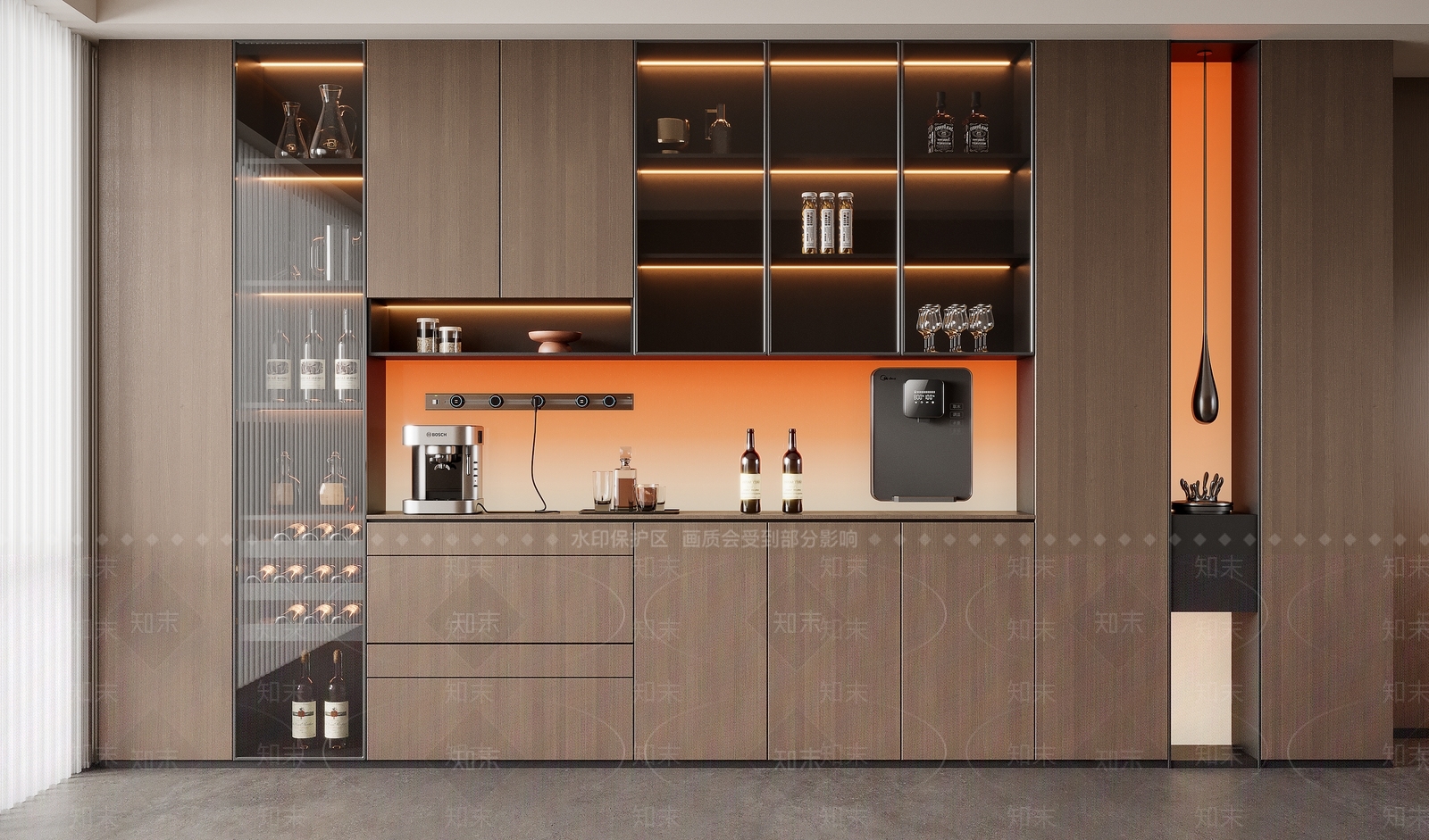 现代意式酒柜3D模型下载【ID:1202859345】