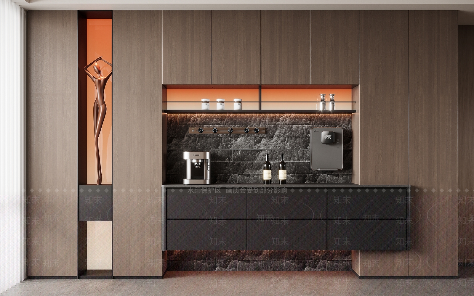 现代意式酒柜3D模型下载【ID:1202859868】