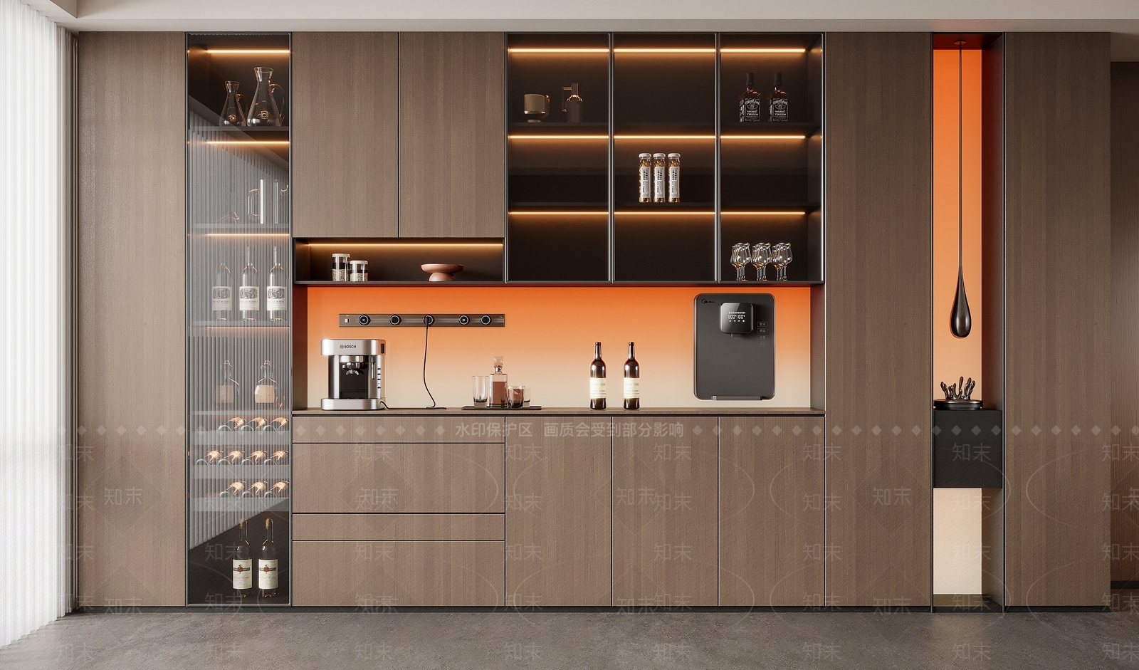 现代意式酒柜SU模型下载【ID:1202861215】