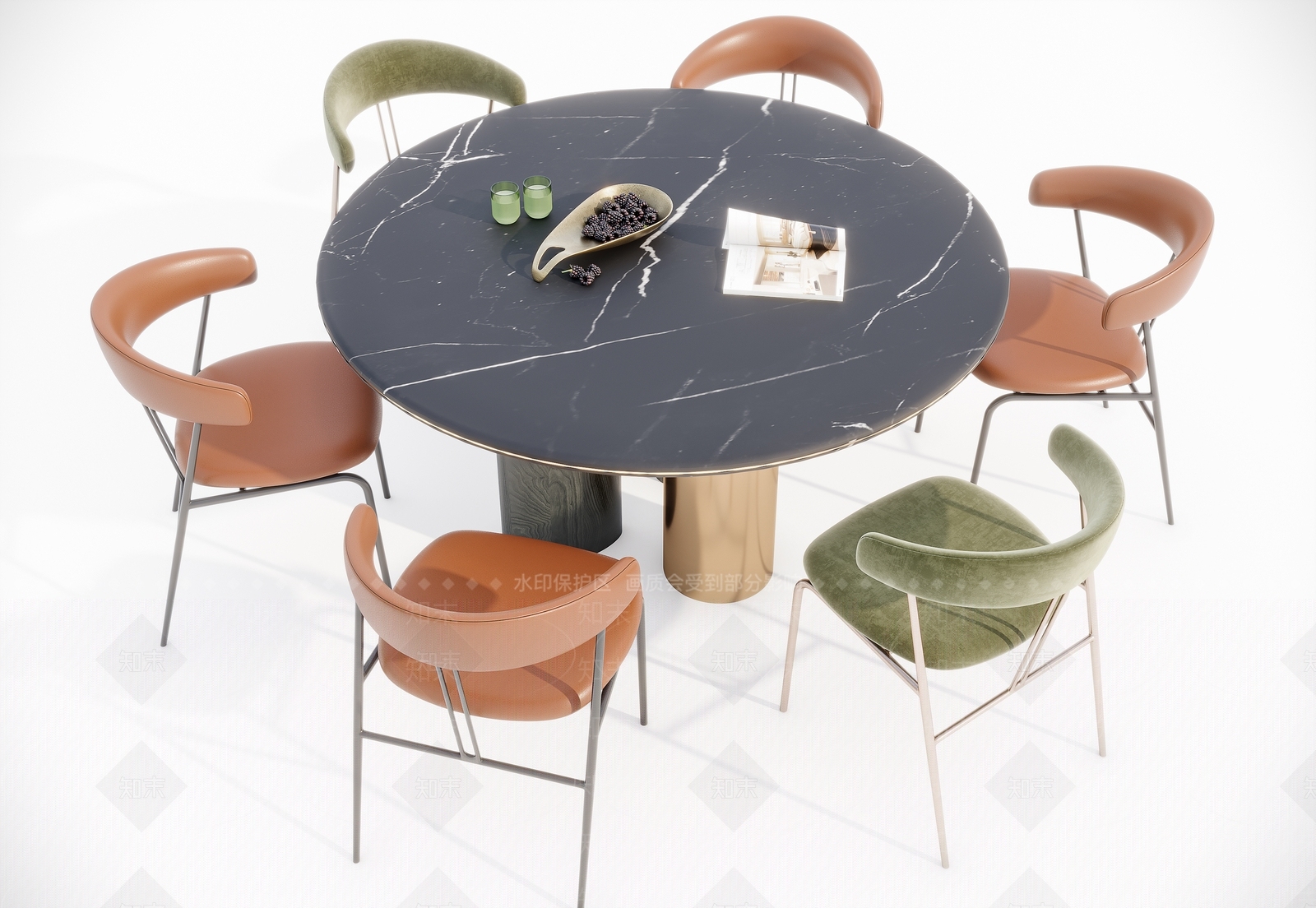 现代轻奢餐桌3D模型下载【ID:1202862406】