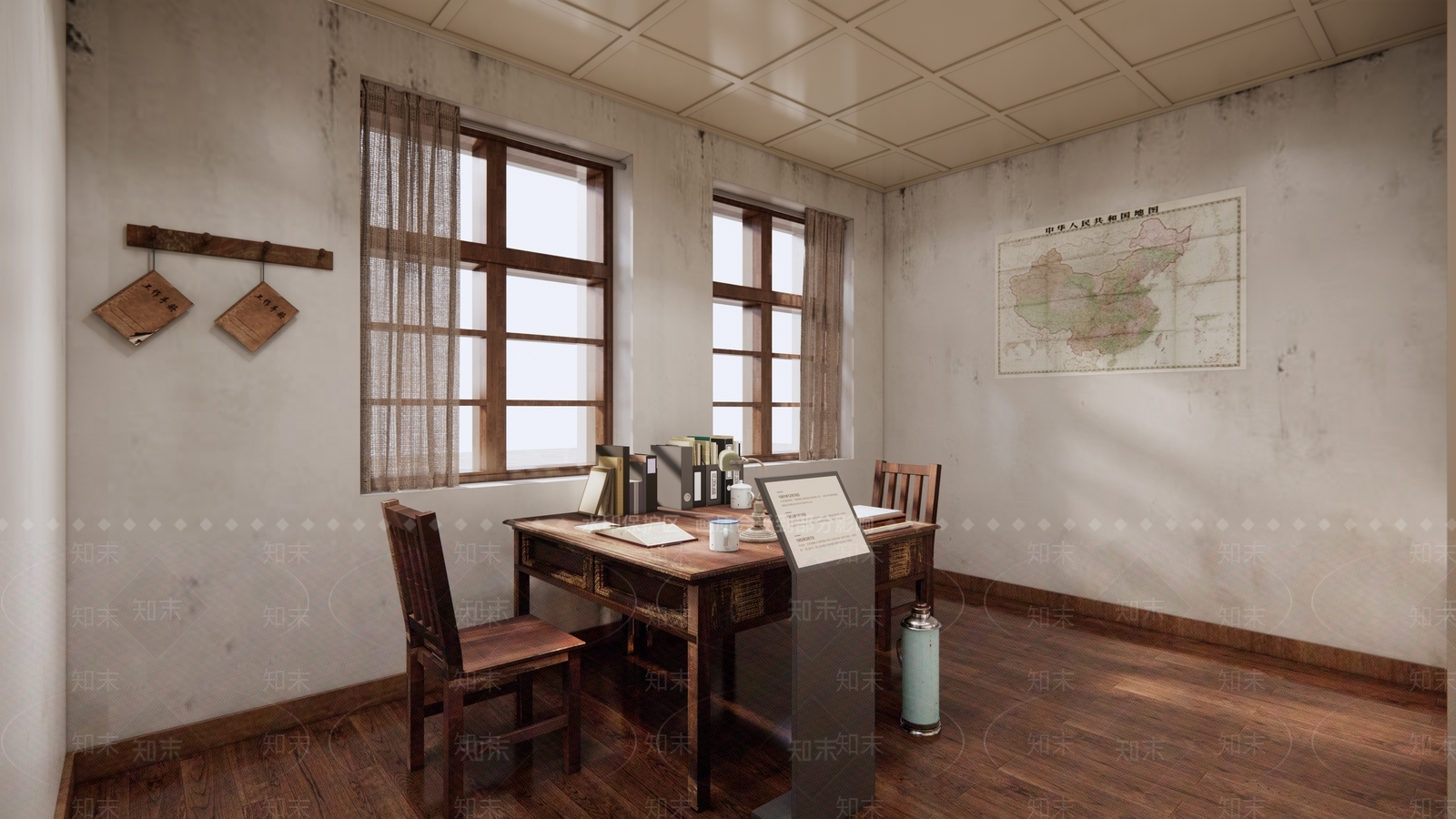 中式博物馆展厅SU模型草图