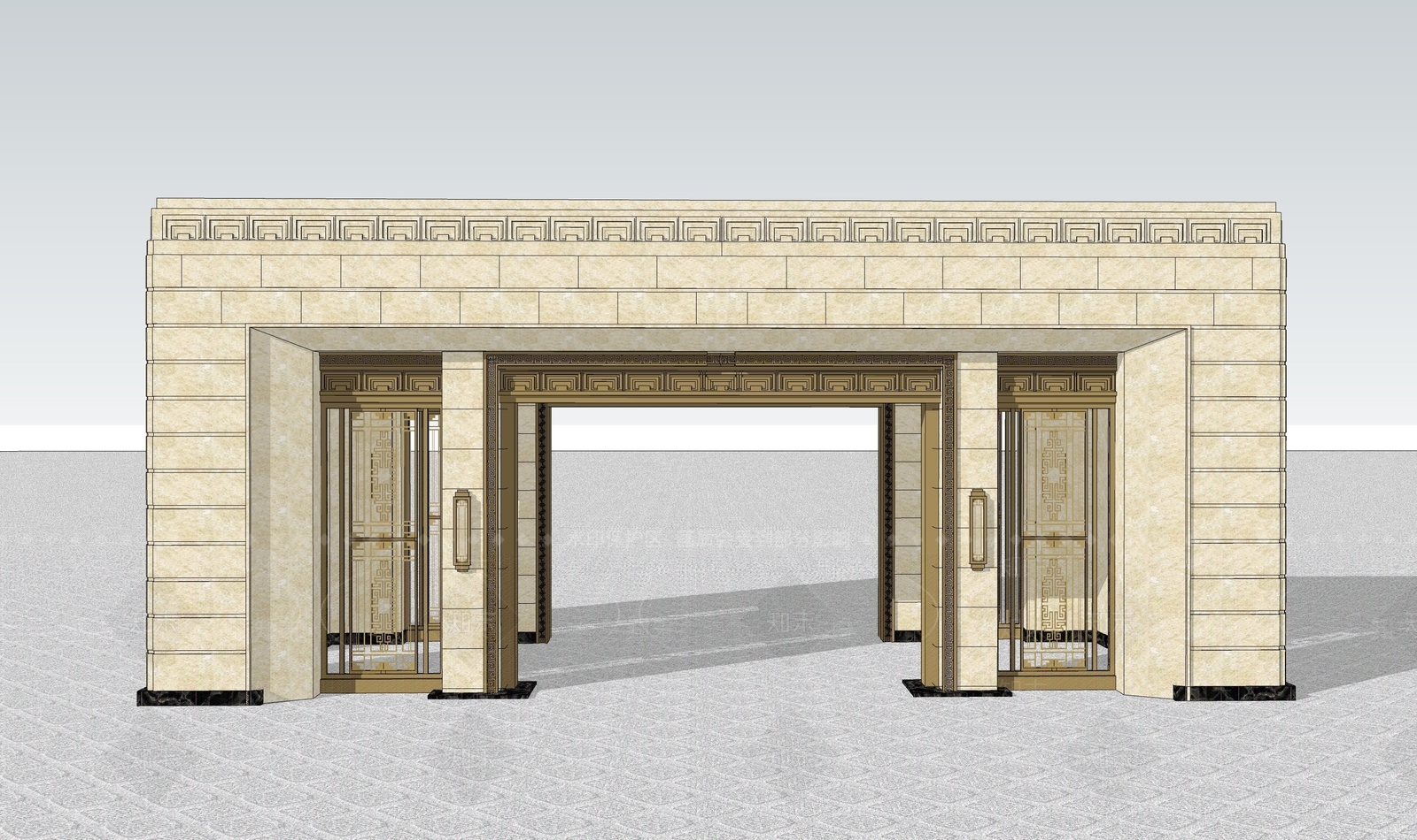 欧式大门SU模型下载【ID:1202863139】