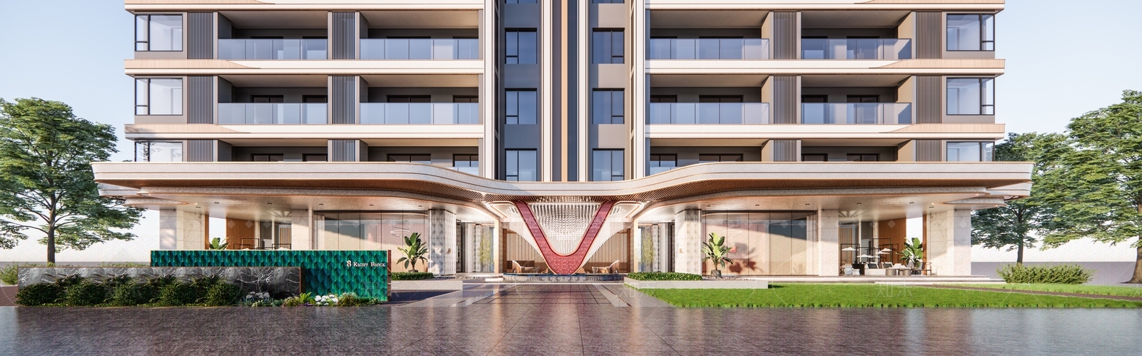 现代高层住宅SU模型下载【ID:1202864093】