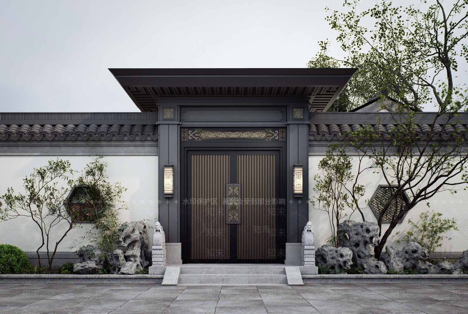 新中式中式乡村民房SU模型下载【ID:1202864834】