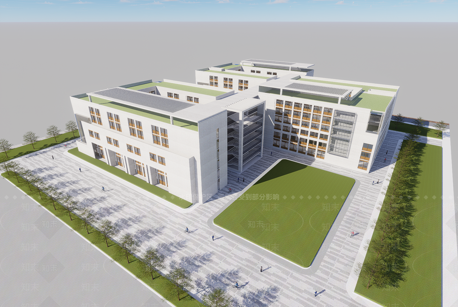 现代大学教学楼SU模型下载【ID:1202868956】