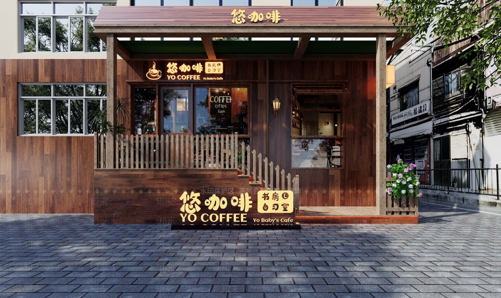 复古中古咖啡厅3D模型下载【ID:1202870649】