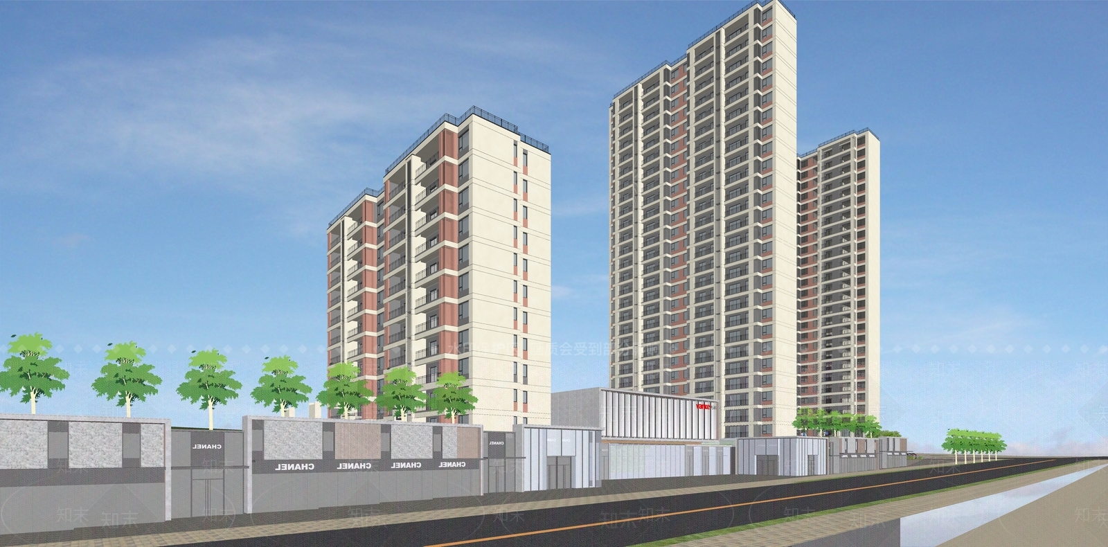 现代高层住宅SU模型下载【ID:1202976743】