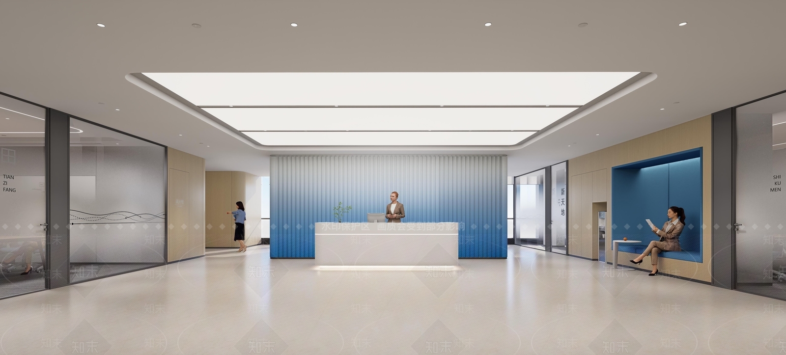 现代办公大堂SU模型下载【ID:1202872532】