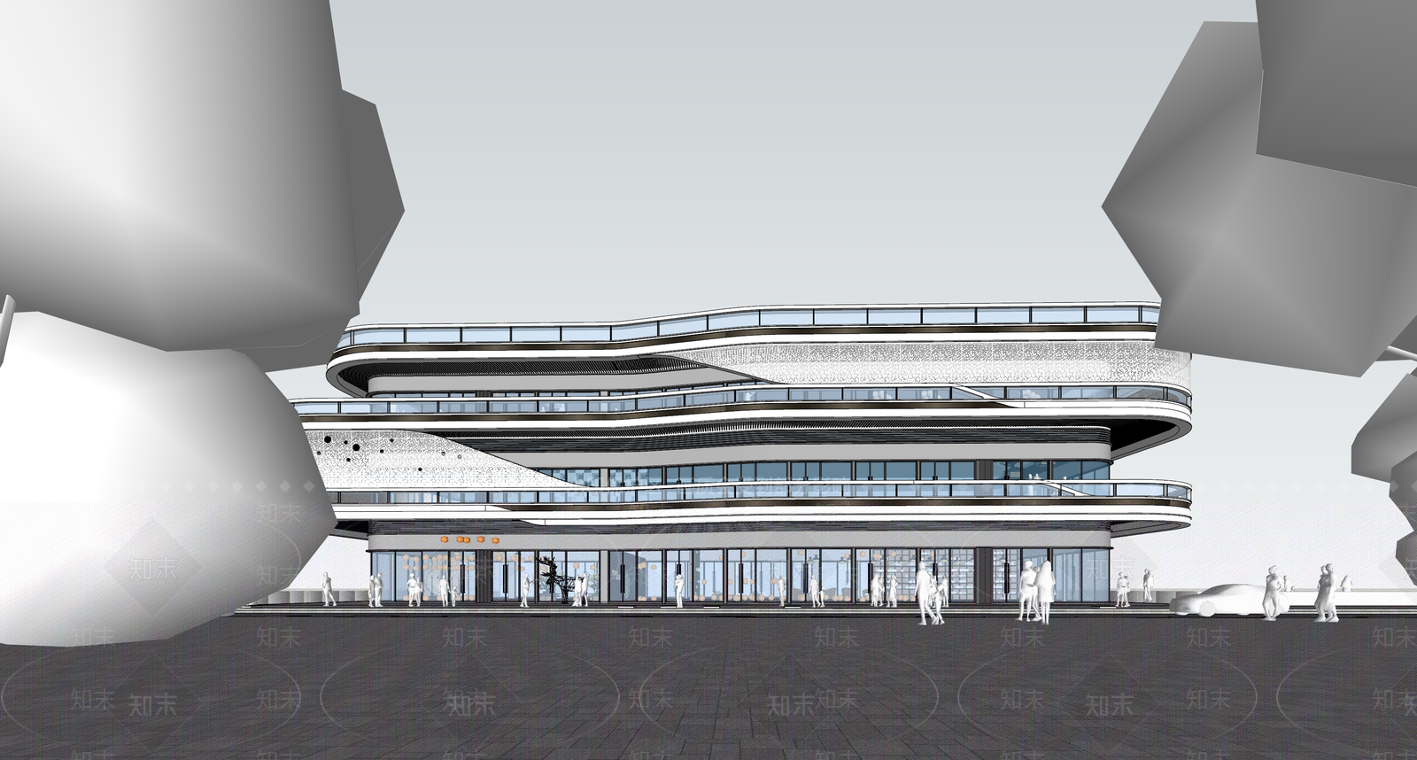 现代其他商业建筑SU模型下载【ID:1202874945】