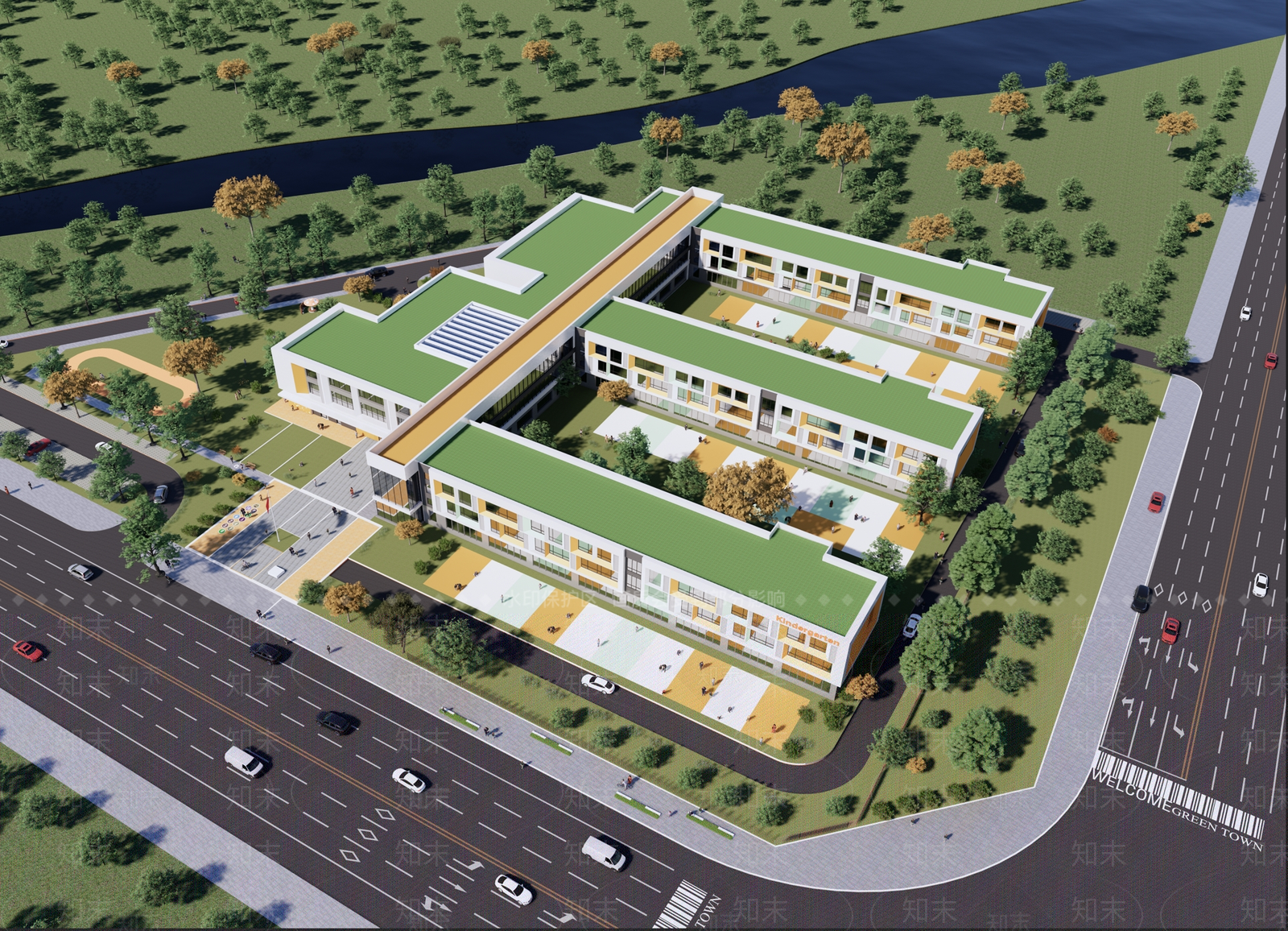 现代学校建筑SU模型下载【ID:1202875183】