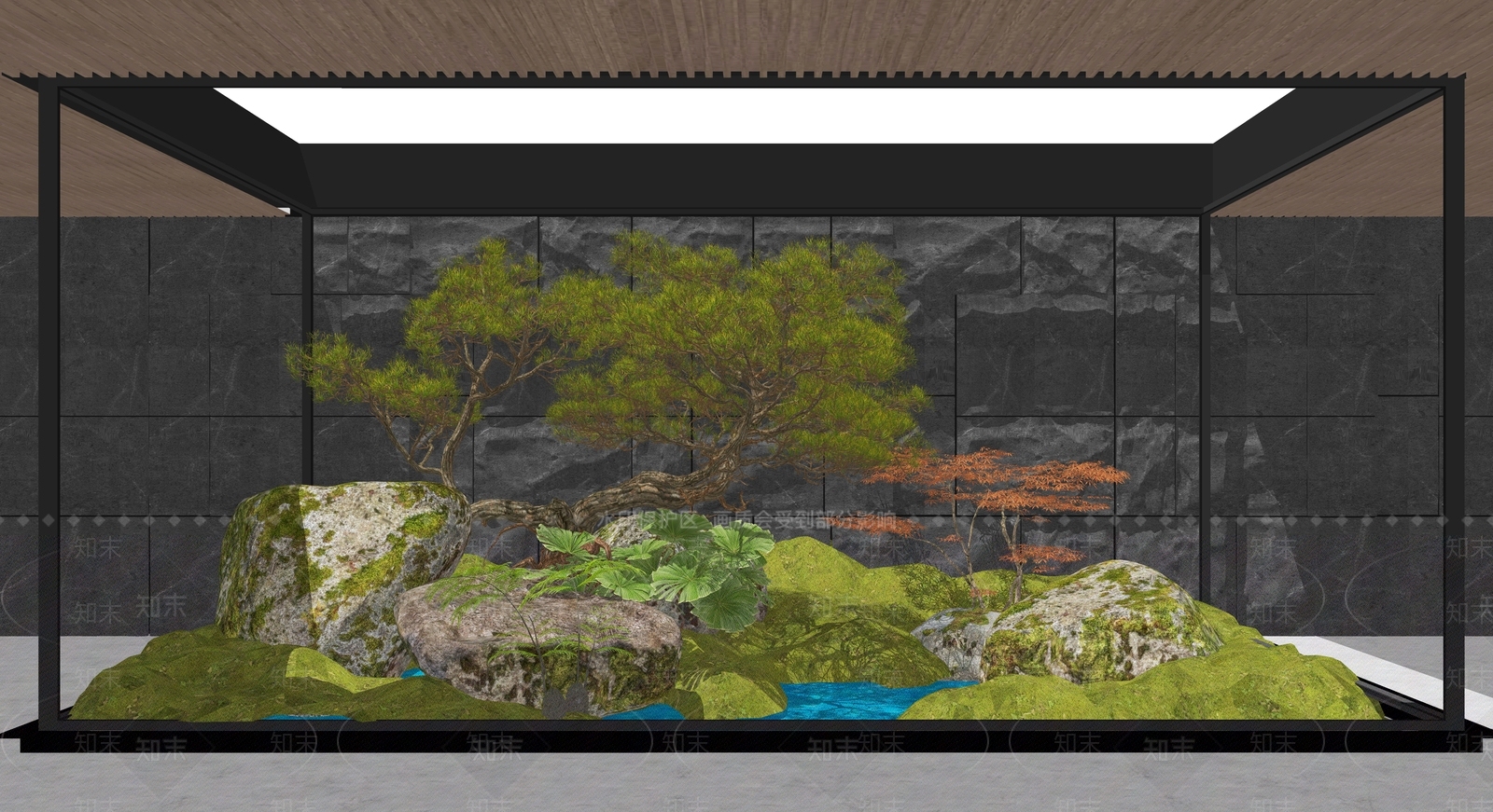 现代室内景观SU模型下载【ID:1202877651】