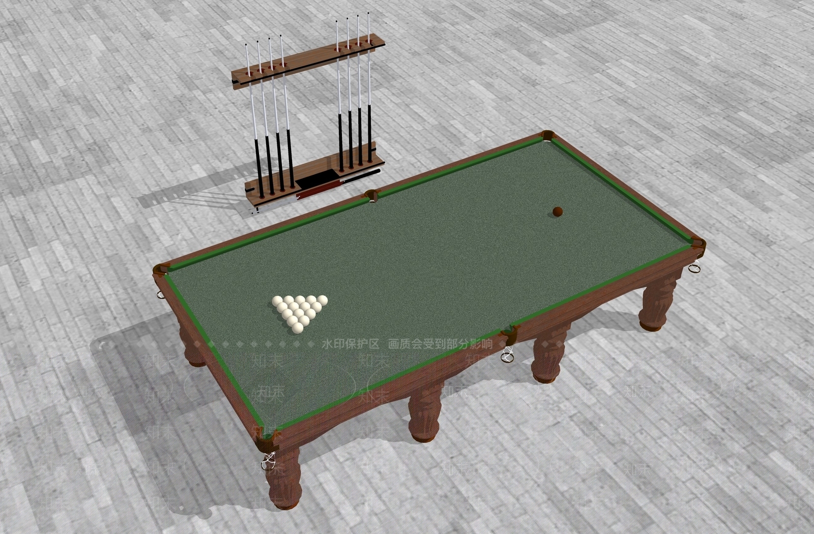 现代台球室SU模型下载【ID:1202878856】