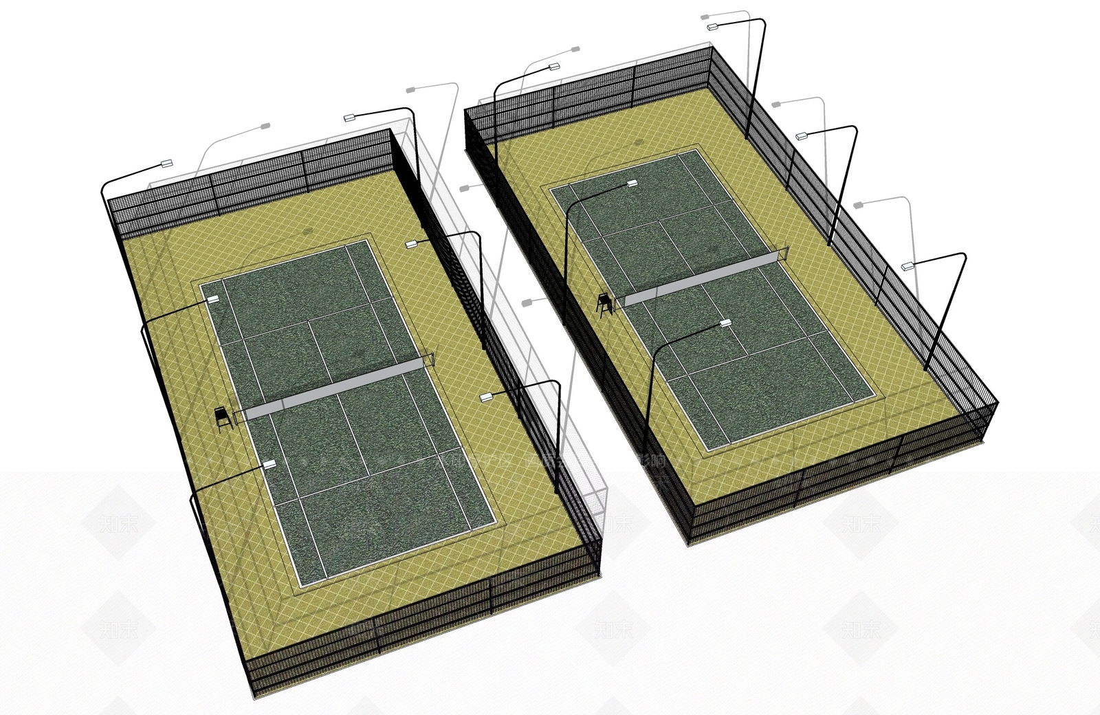 现代网球场SU模型下载【ID:1202878972】