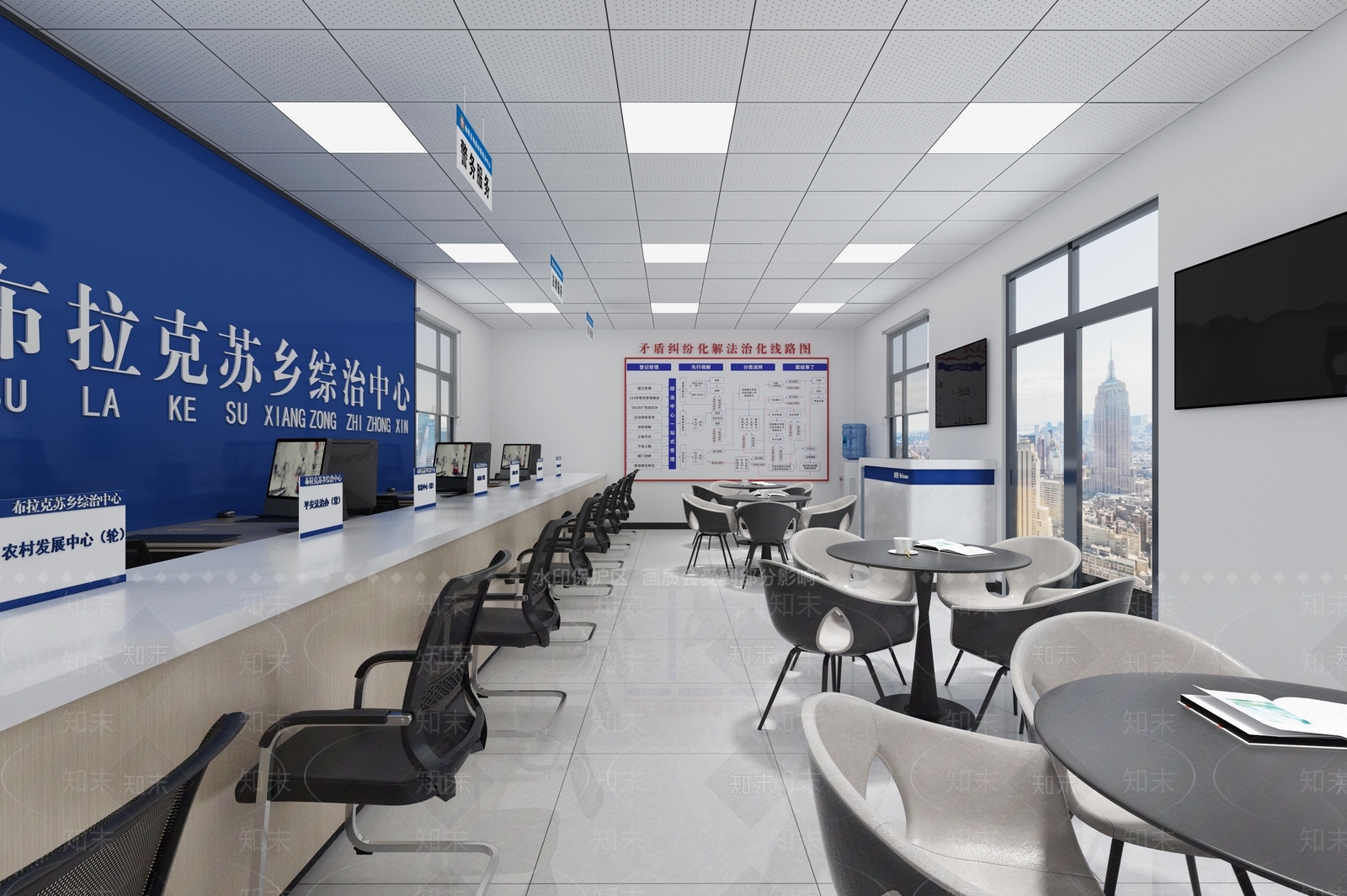 现代办公大厅3D模型下载【ID:1202879086】