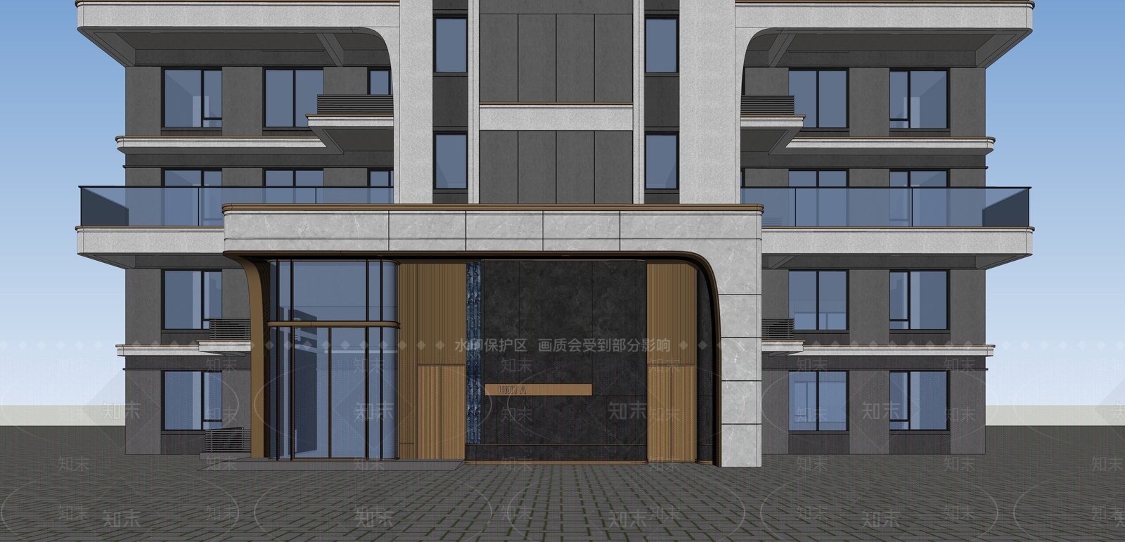 现代小区建筑SU模型下载【ID:1202879828】