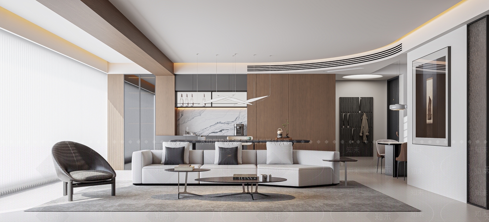 岩板吧台餐桌3D模型下载【ID:1227272030】