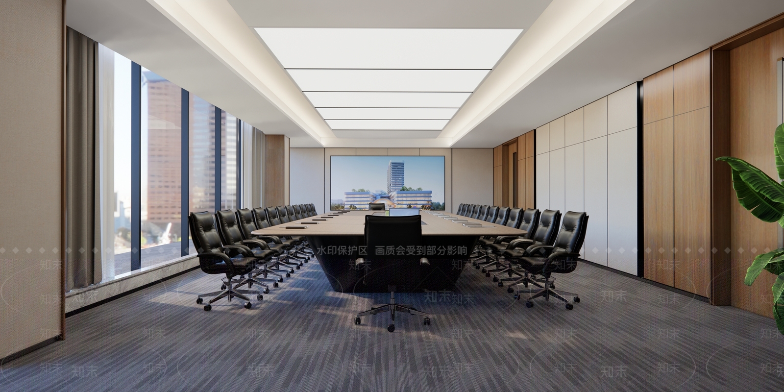 新中式现代会议室SU模型下载【ID:1202883242】