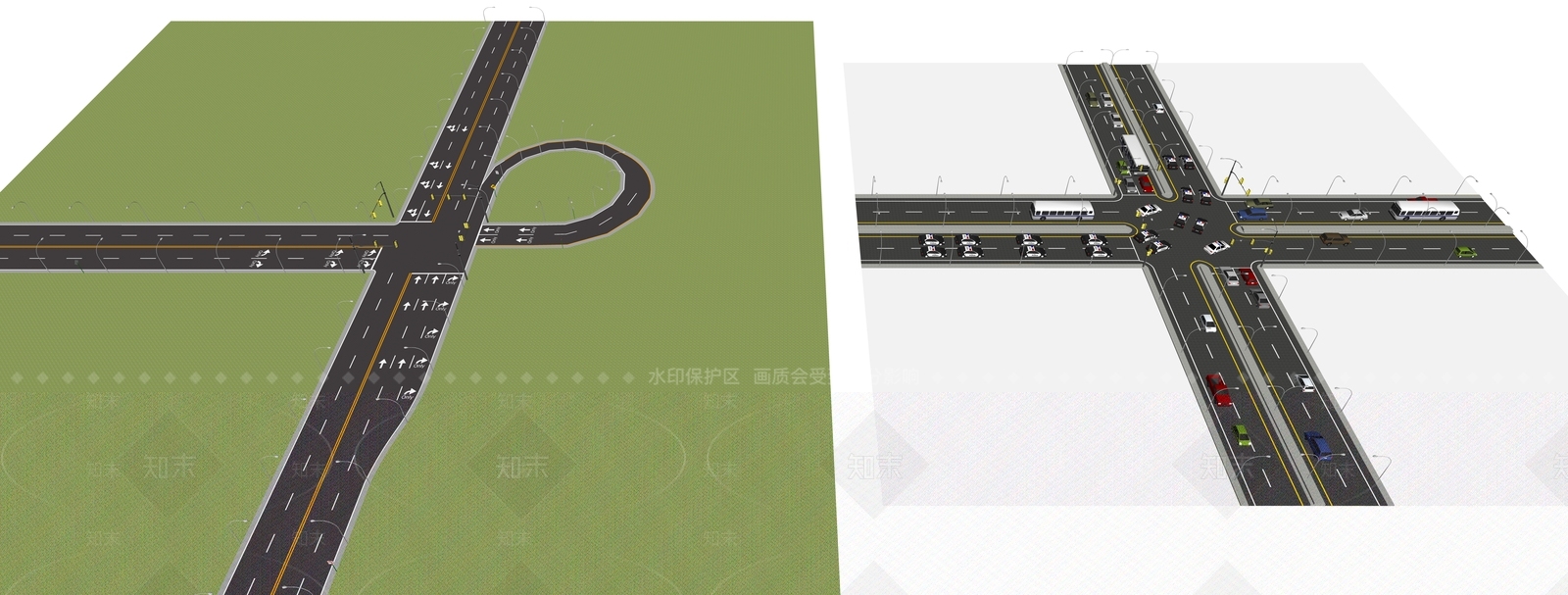 现代轻奢道路SU模型下载【ID:1202884606】